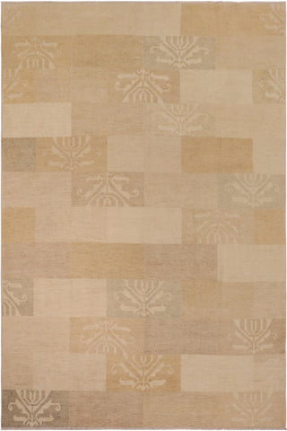 Bohemian Gabbeh Kai Tan/Brown Wool Rug - 10'0'' x 13'3''