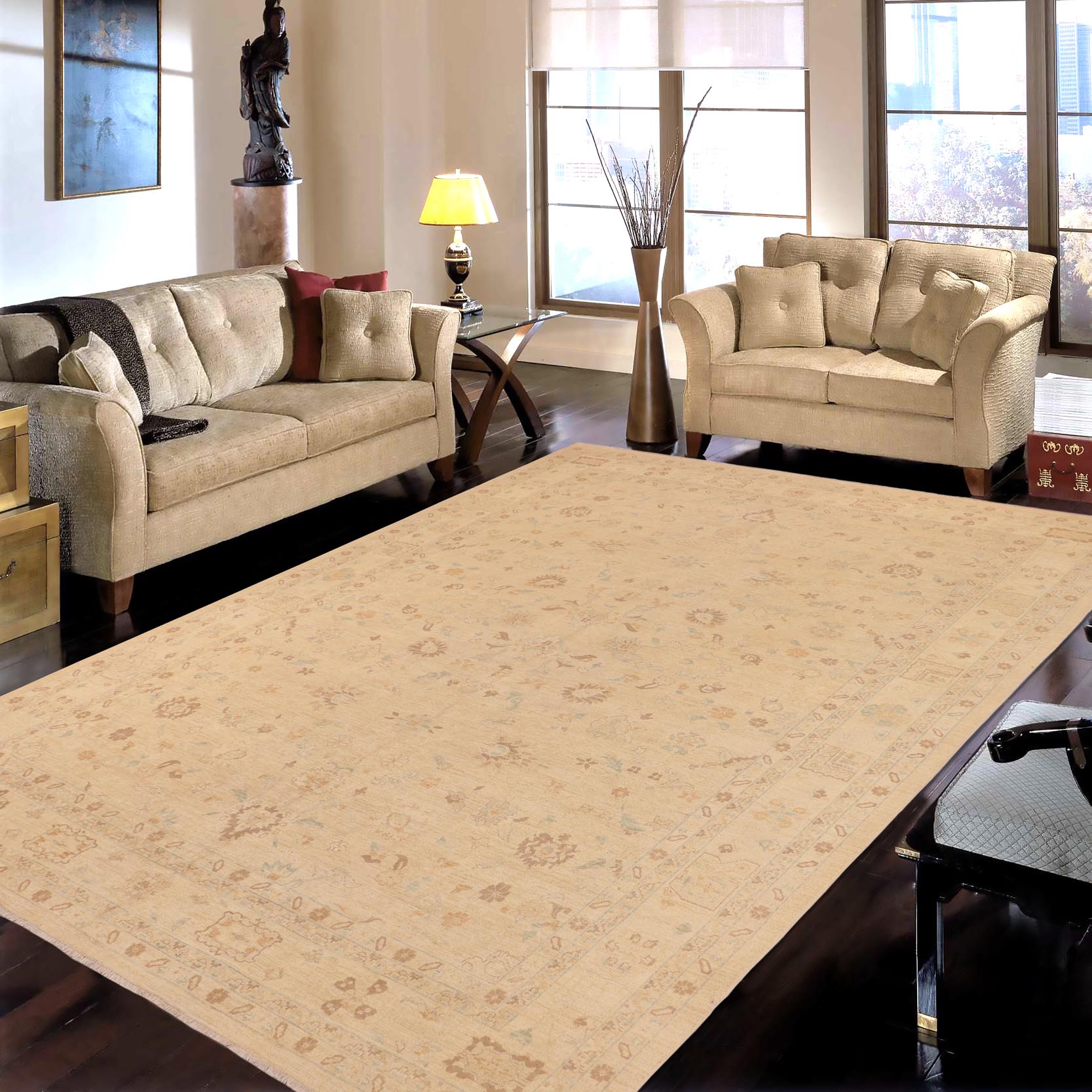 handmade Traditional Kafkaz Tan Brown Hand Knotted RECTANGLE 100% WOOL area rug 10x14
