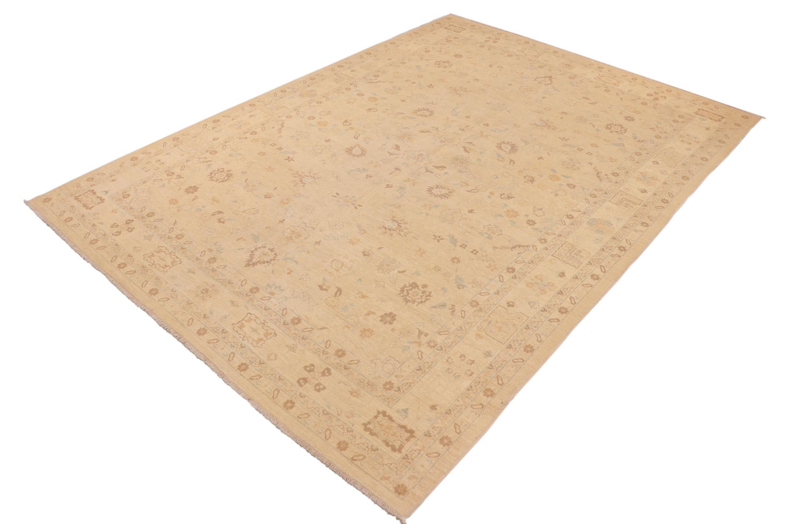 handmade Traditional Kafkaz Tan Brown Hand Knotted RECTANGLE 100% WOOL area rug 10x14