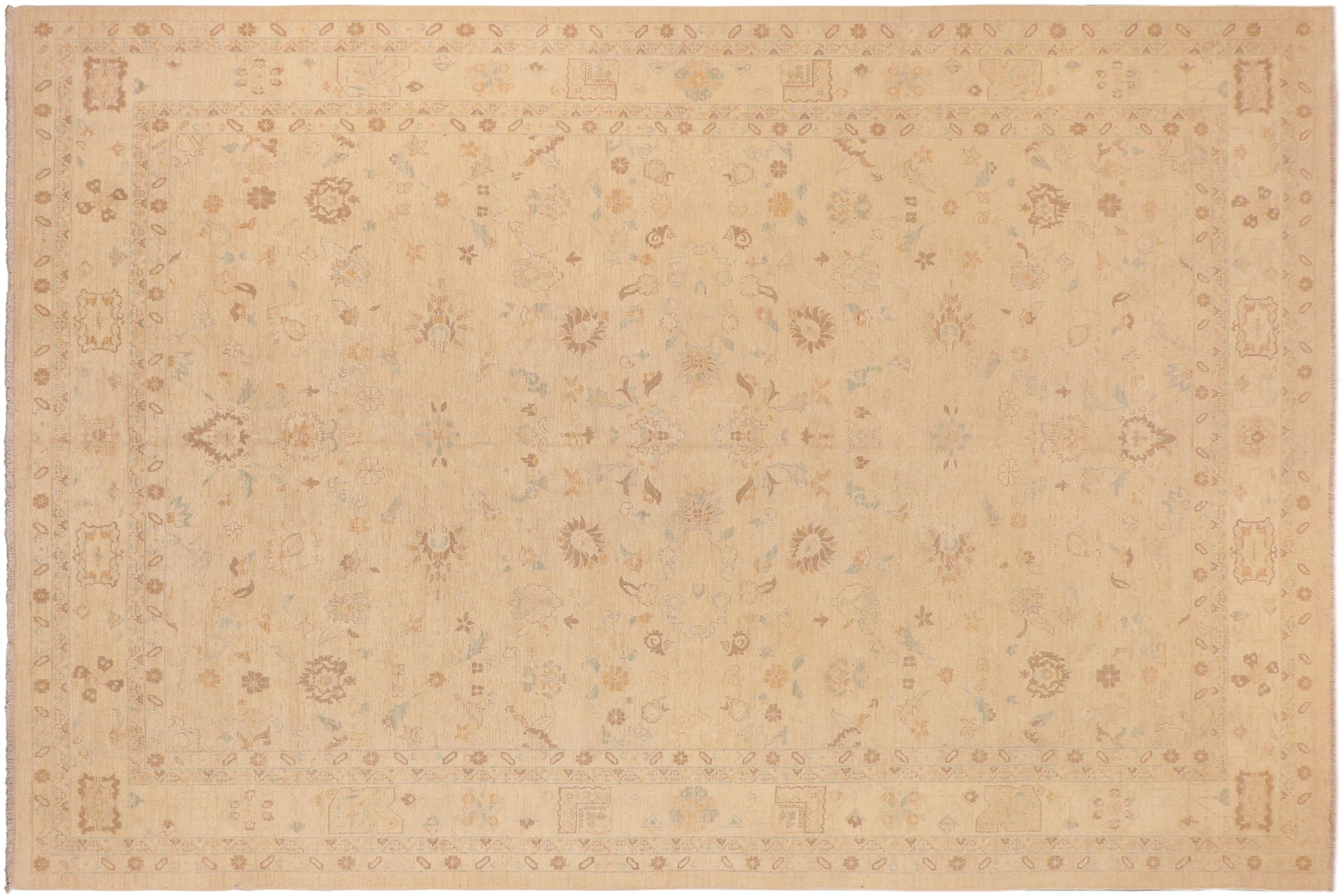 handmade Traditional Kafkaz Tan Brown Hand Knotted RECTANGLE 100% WOOL area rug 10x14