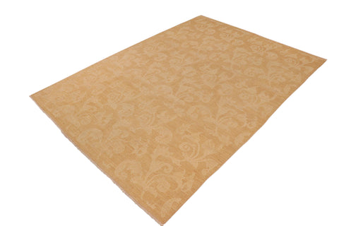 handmade Modern Kafkaz Brown Tan Hand Knotted RECTANGLE 100% WOOL area rug 10' x 14'