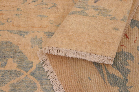 Oriental Ziegler Hue Tan/Blue Hand Knotted Wool Rug - 10'0'' x 13'7''