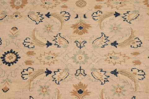 handmade Transitional Kafkaz Tan Green Hand Knotted RECTANGLE 100% WOOL area rug 10' x 14'
