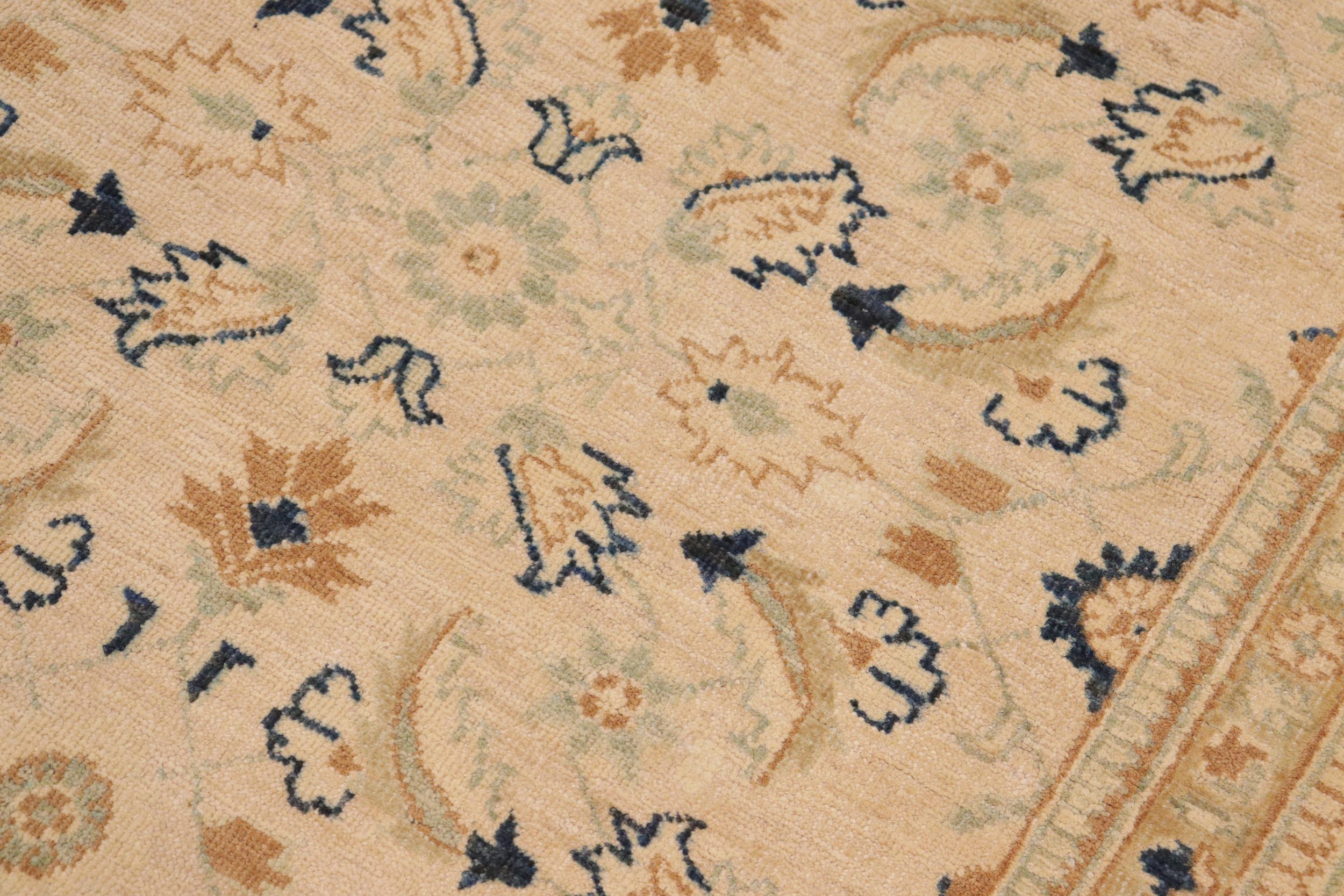 handmade Transitional Kafkaz Tan Green Hand Knotted RECTANGLE 100% WOOL area rug 10' x 14'