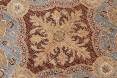 handmade Transitional Kafkaz Lt. Blue Brown Hand Knotted RECTANGLE 100% WOOL area rug 10' x 14'