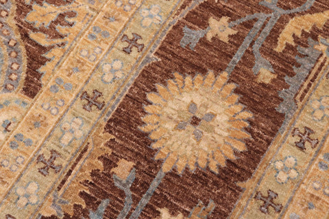 handmade Transitional Kafkaz Lt. Blue Brown Hand Knotted RECTANGLE 100% WOOL area rug 10' x 14'