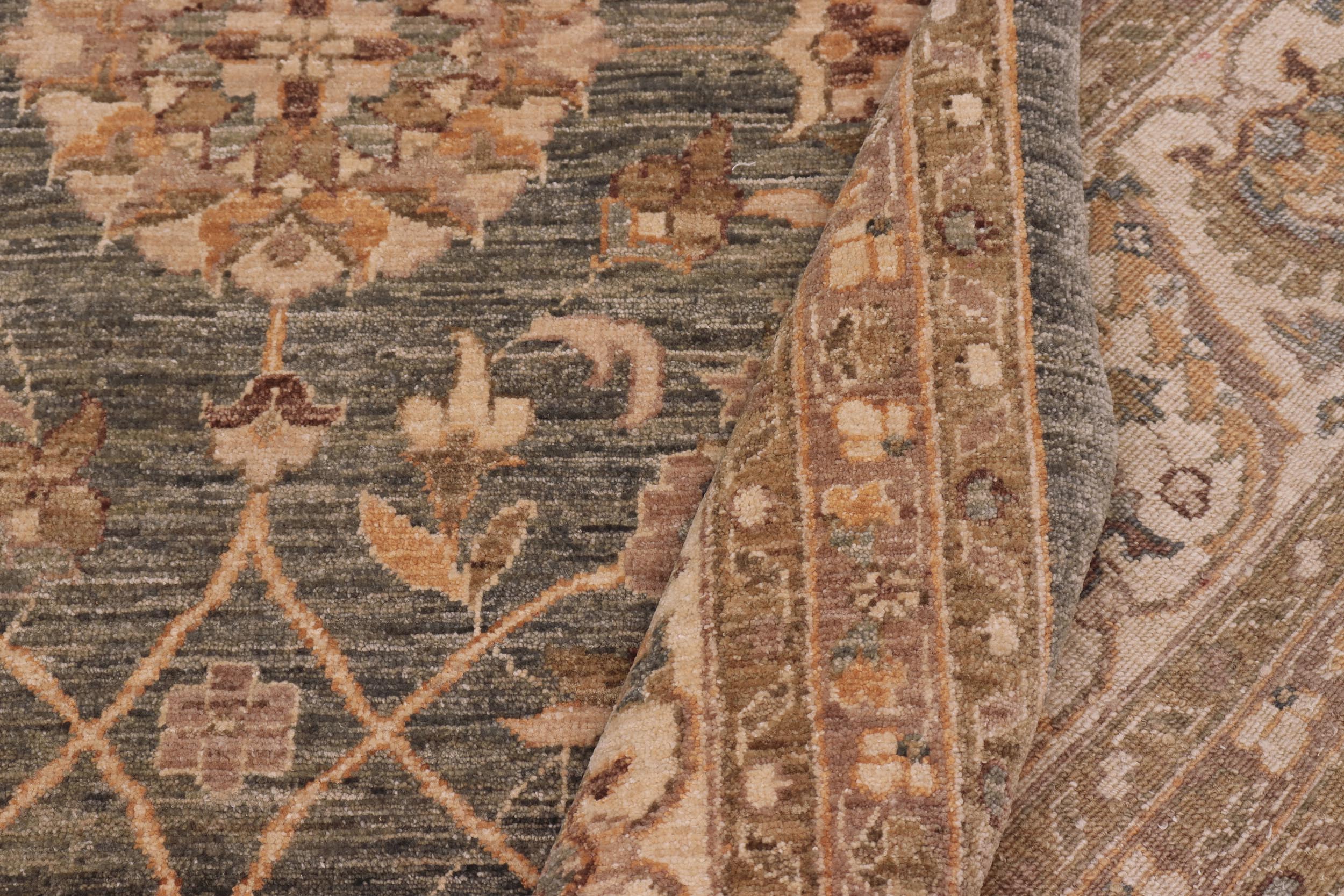 handmade Traditional Kafkaz Grayish Blu Tan Hand Knotted RECTANGLE 100% WOOL area rug 10x14