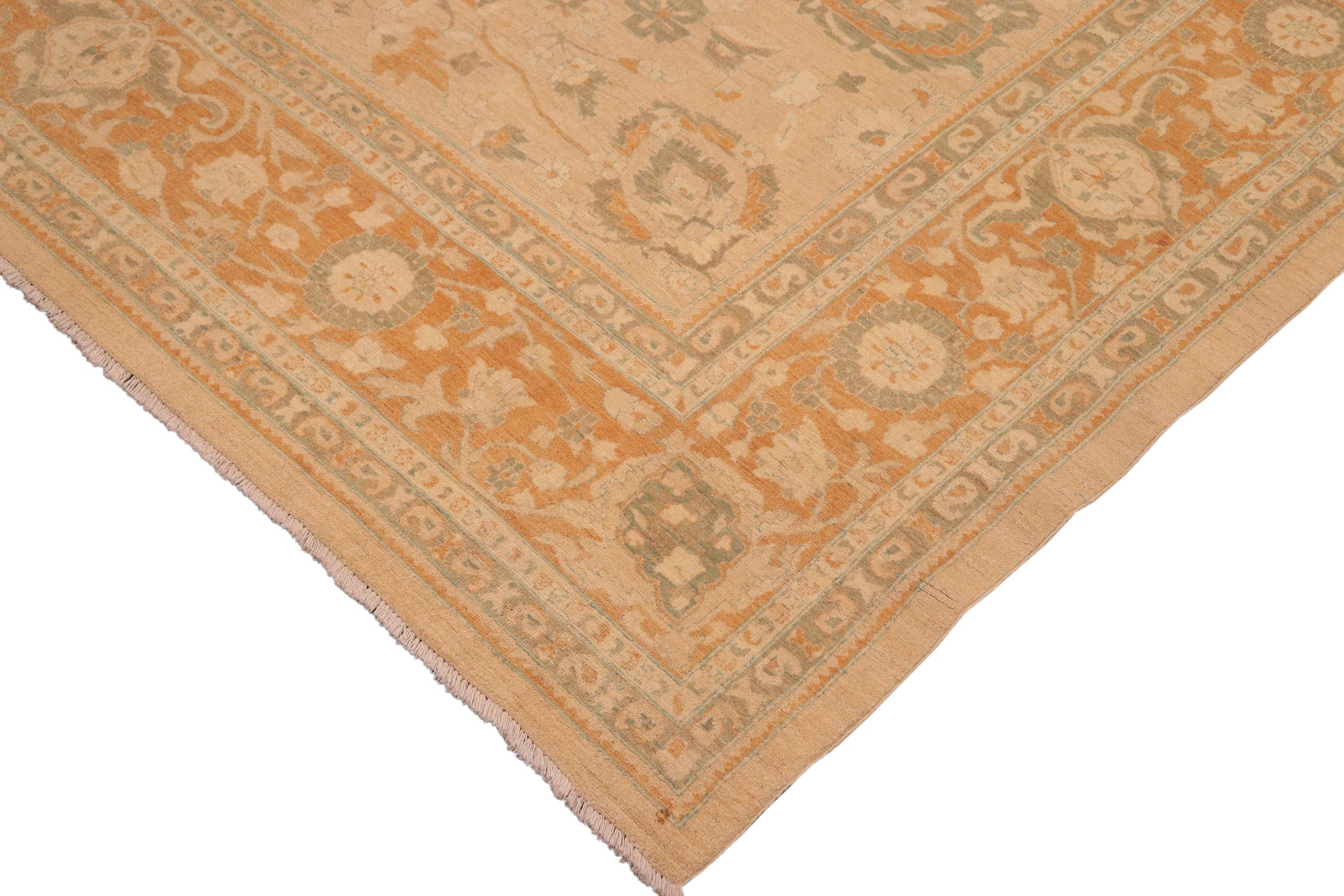 handmade Traditional Kafkaz Tan Rust Hand Knotted RECTANGLE 100% WOOL area rug 10x13