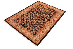 handmade Transitional Kafkaz Brown Beige Hand Knotted RECTANGLE 100% WOOL area rug 6 x 9