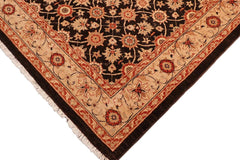 handmade Transitional Kafkaz Brown Beige Hand Knotted RECTANGLE 100% WOOL area rug 6 x 9