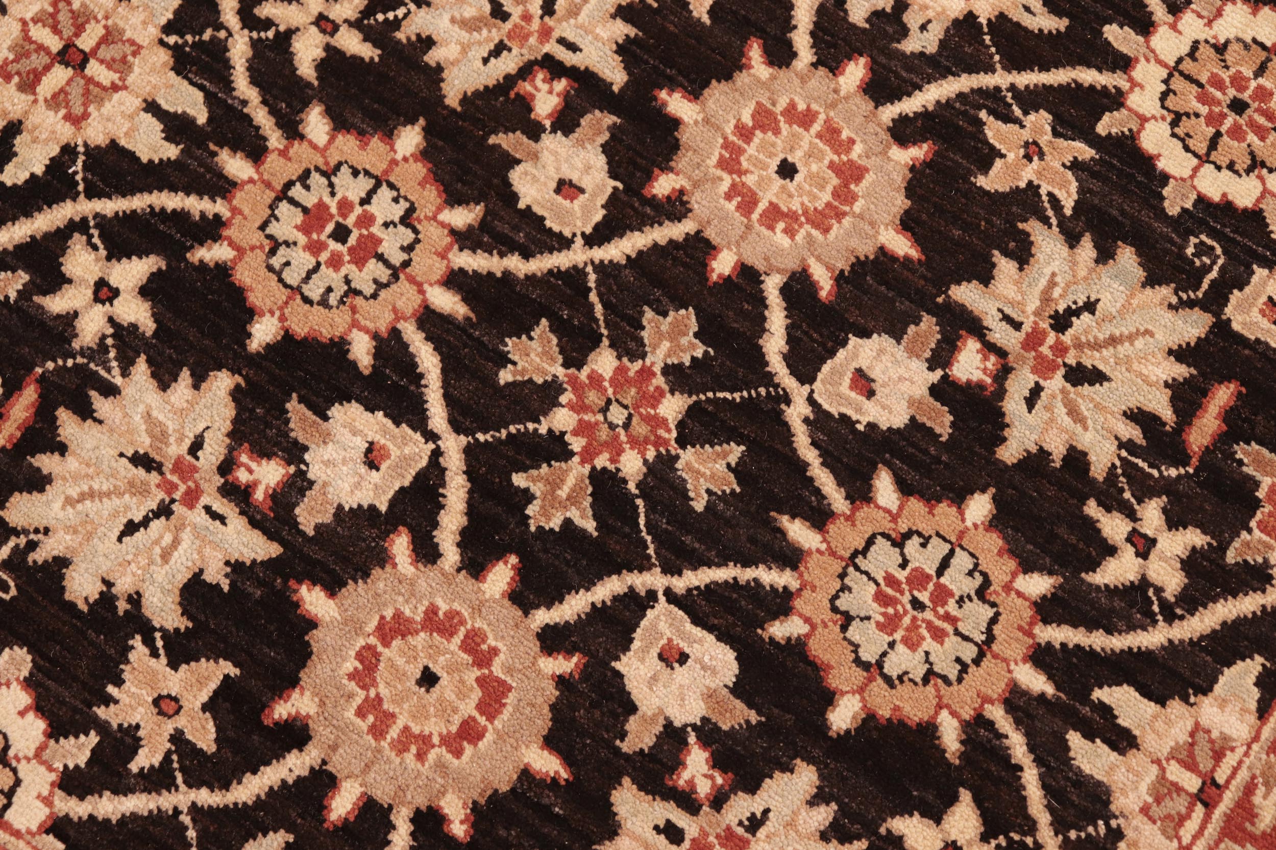 handmade Transitional Kafkaz Brown Beige Hand Knotted RECTANGLE 100% WOOL area rug 6' x 9'