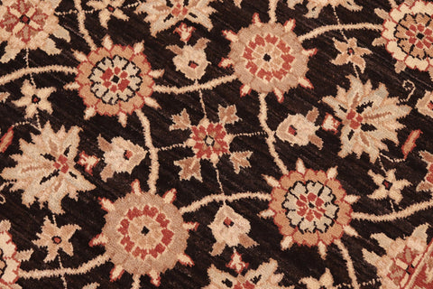 handmade Transitional Kafkaz Brown Beige Hand Knotted RECTANGLE 100% WOOL area rug 6' x 9'