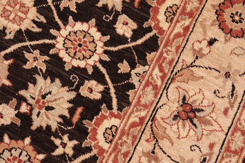 handmade Transitional Kafkaz Brown Beige Hand Knotted RECTANGLE 100% WOOL area rug 6' x 9'