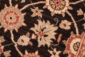 handmade Transitional Kafkaz Brown Beige Hand Knotted RECTANGLE 100% WOOL area rug 6' x 9'