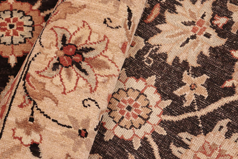 handmade Transitional Kafkaz Brown Beige Hand Knotted RECTANGLE 100% WOOL area rug 6' x 9'