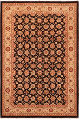 handmade Transitional Kafkaz Brown Beige Hand Knotted RECTANGLE 100% WOOL area rug 6 x 9