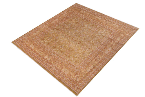 handmade Transitional Adam Green Gold Hand Knotted RECTANGLE 100% WOOL area rug 10x10
