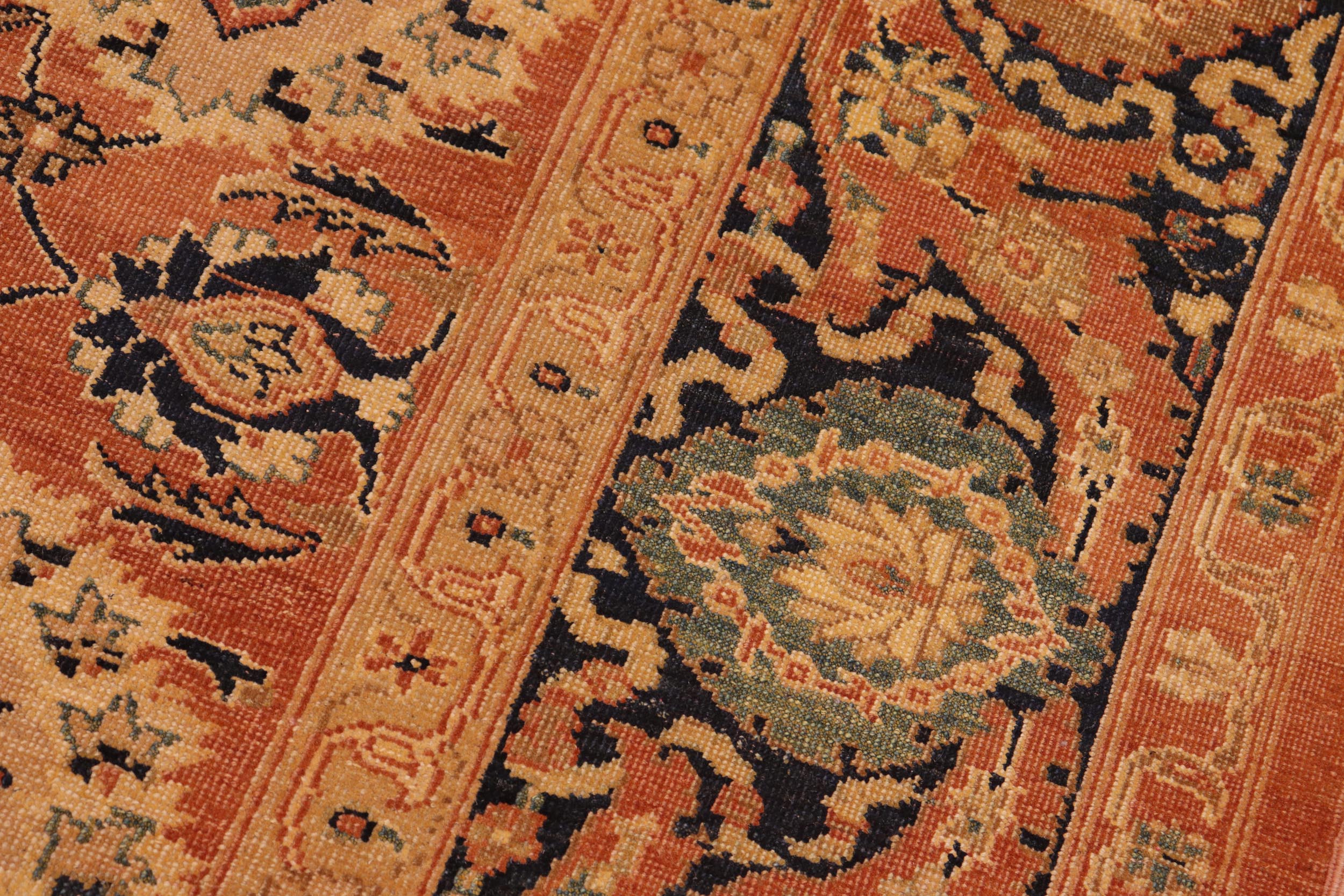handmade Traditional Antique Rust Blue Hand Knotted RECTANGLE 100% WOOL area rug 8x9