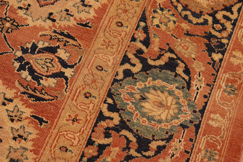 handmade Traditional Antique Rust Blue Hand Knotted RECTANGLE 100% WOOL area rug 8x9