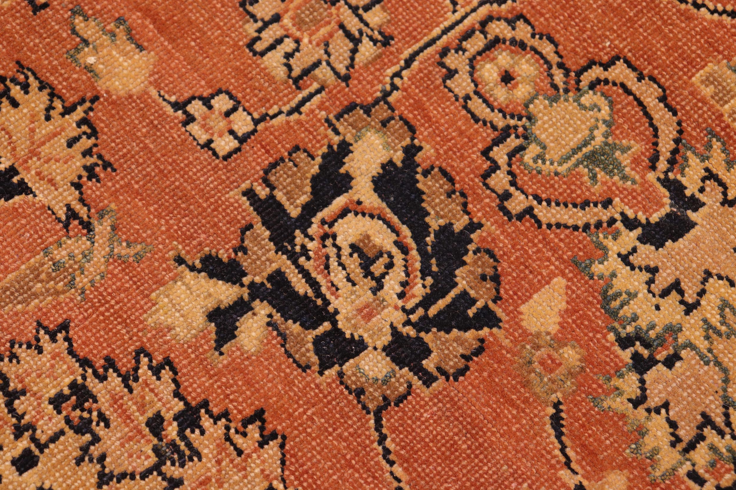 handmade Traditional Antique Rust Blue Hand Knotted RECTANGLE 100% WOOL area rug 8x9