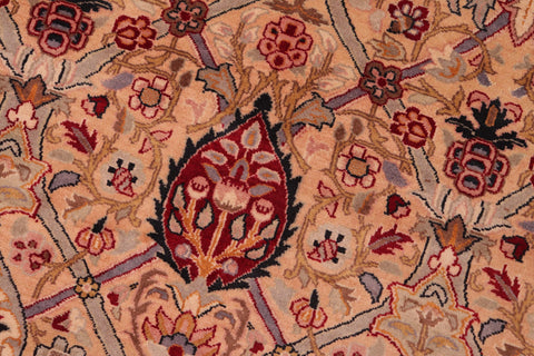 handmade Transitional Mujahid Tan Red Hand Knotted RECTANGLE 100% WOOL area rug 8x10