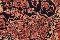 handmade Traditional Kafkaz Blue Orange Hand Knotted RECTANGLE 100% WOOL area rug 6 x 9