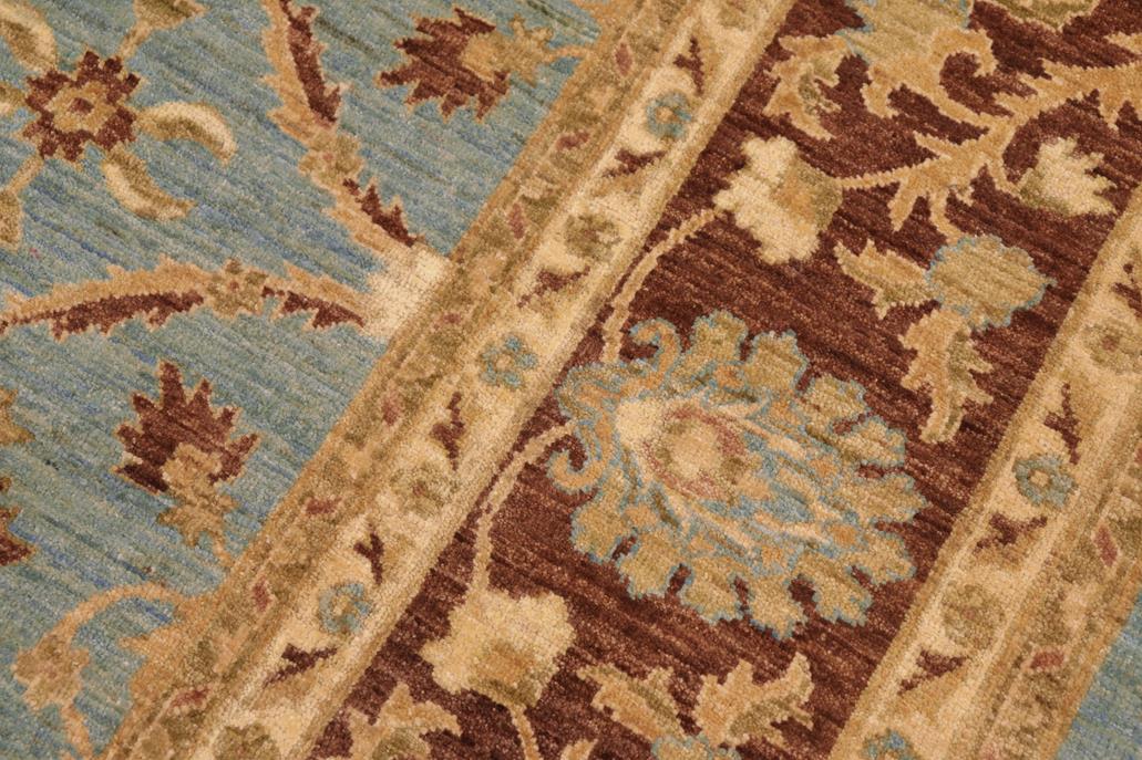 handmade Traditional Kafkaz Blue Brown Hand Knotted RECTANGLE 100% WOOL area rug 8 x 10