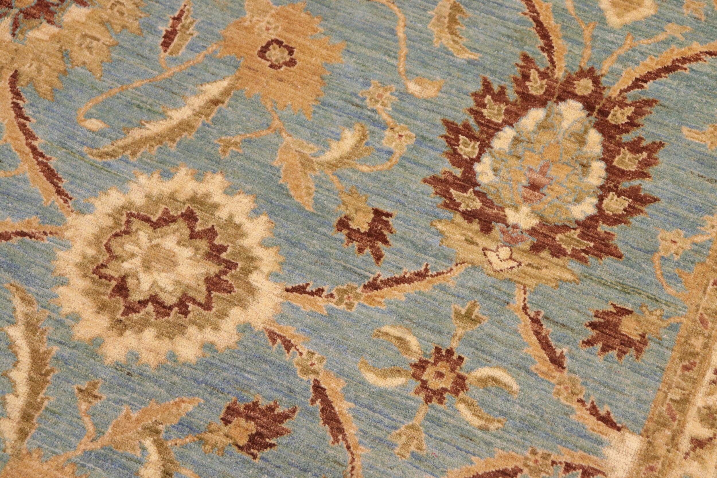 handmade Traditional Kafkaz Blue Brown Hand Knotted RECTANGLE 100% WOOL area rug 8x10
