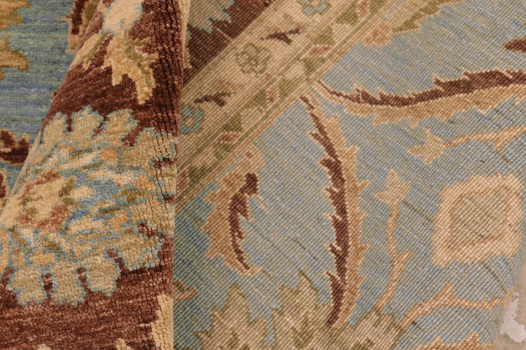 handmade Traditional Kafkaz Blue Brown Hand Knotted RECTANGLE 100% WOOL area rug 8 x 10