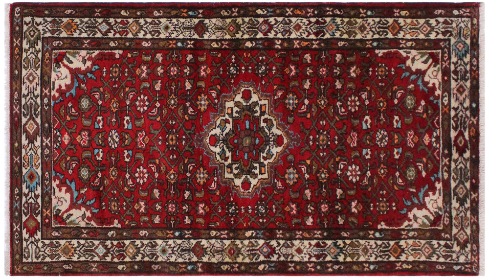 handmade Traditional Kashan Red Ivory Hand Knotted RUNNER WOOL&SILK area rug 3 x 7
