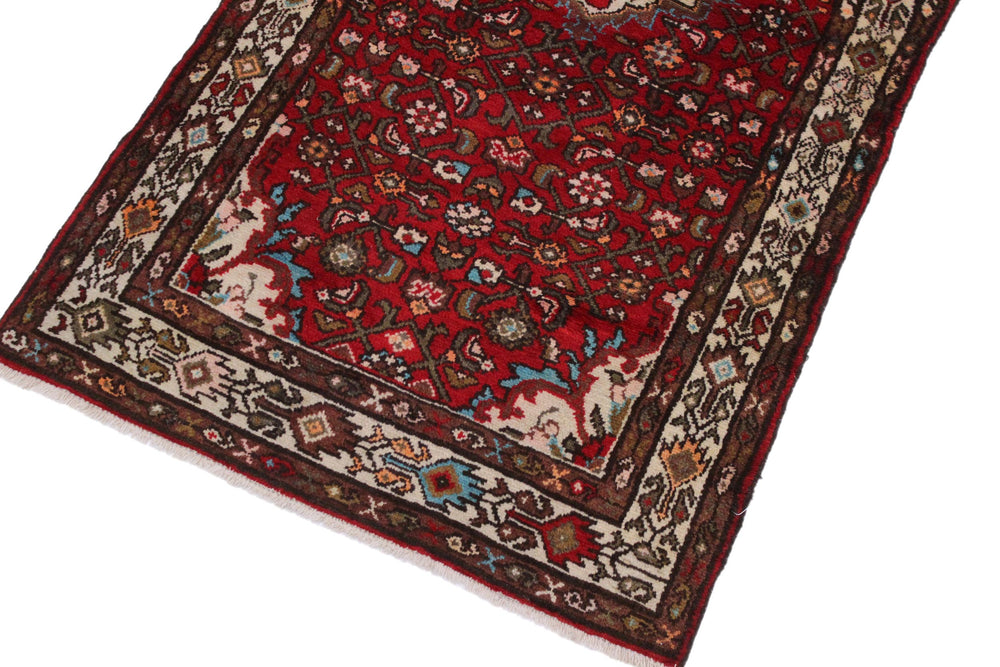 handmade Traditional Kashan Red Ivory Hand Knotted RUNNER WOOL&SILK area rug 3 x 7