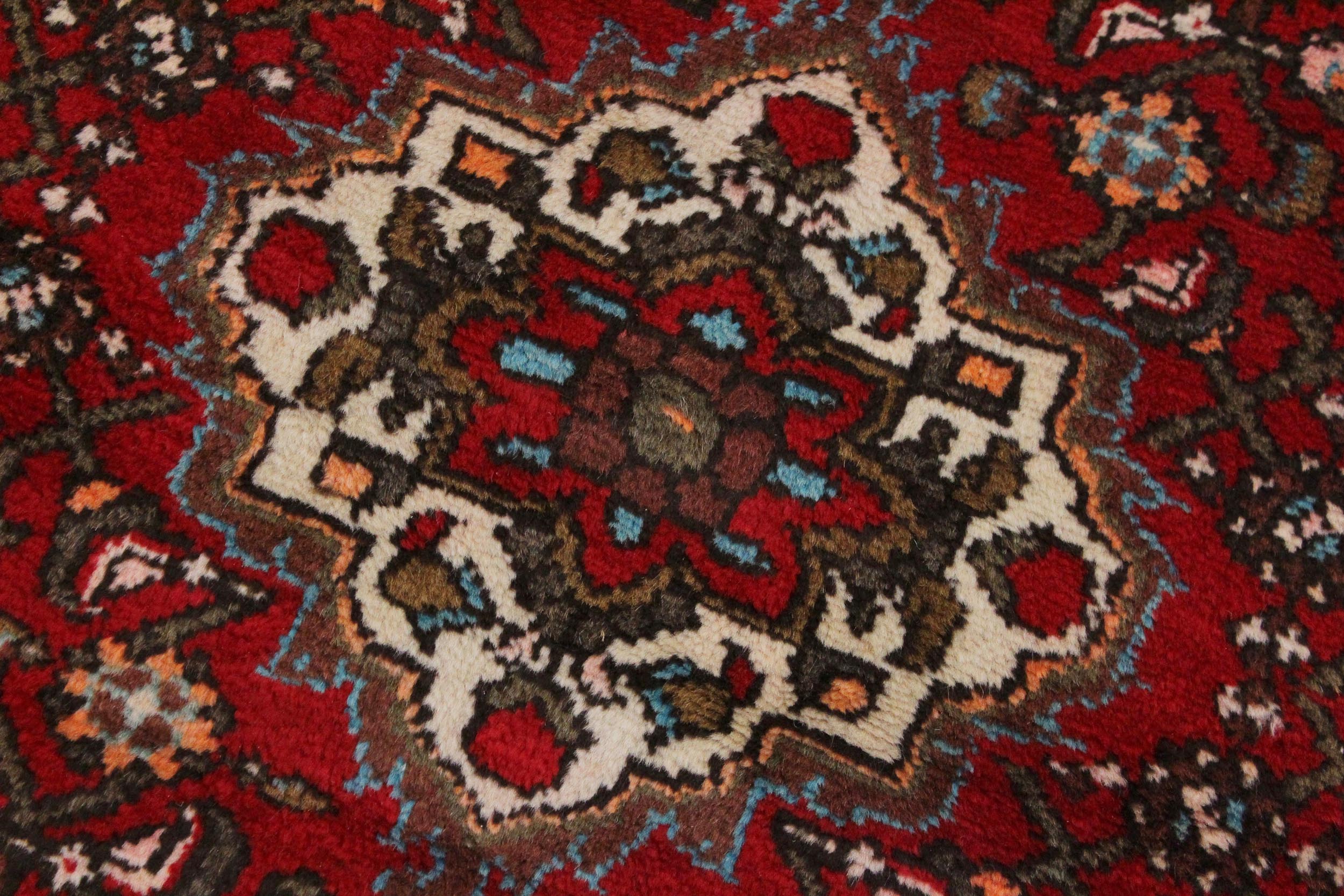 handmade Traditional Kashan Red Ivory Hand Knotted RUNNER WOOL&SILK area rug 3 x 7