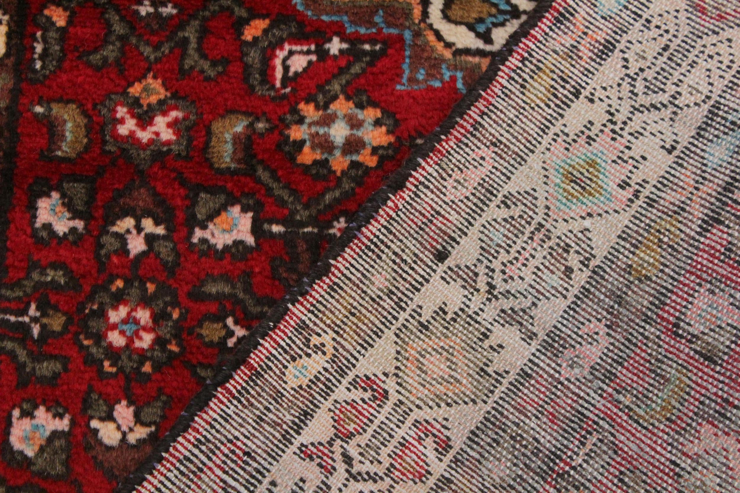 handmade Traditional Kashan Red Ivory Hand Knotted RUNNER WOOL&SILK area rug 3 x 7