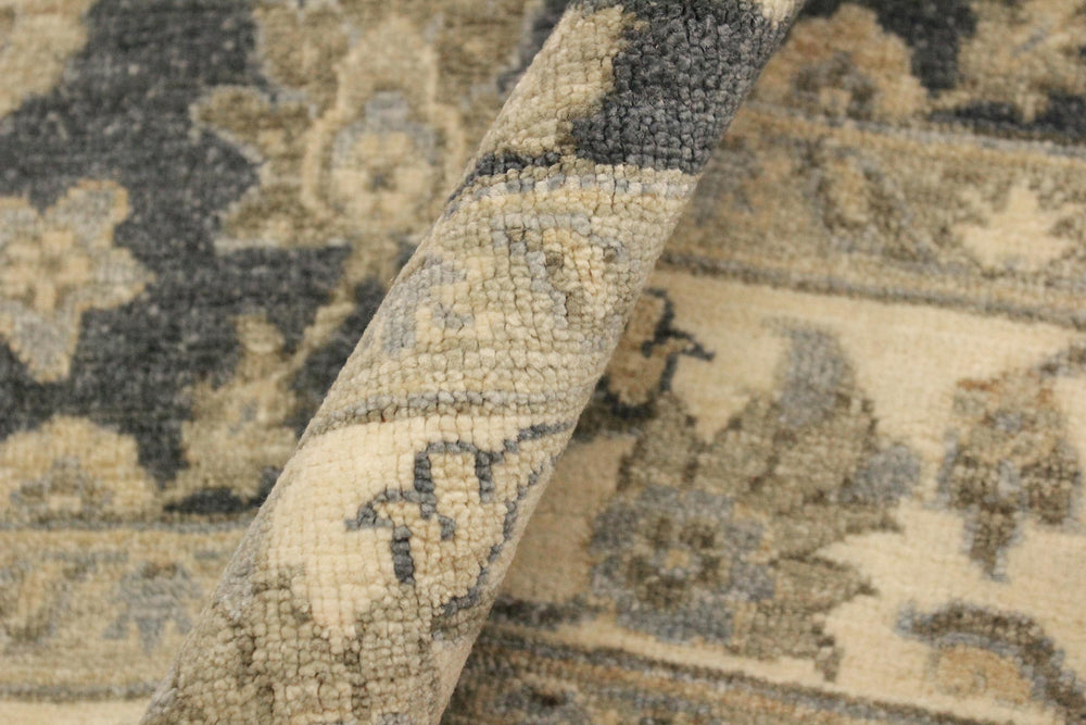 handmade Transitional Kafkaz Charcoal Blue Hand Knotted RECTANGLE 100% WOOL area rug 4' x 6'