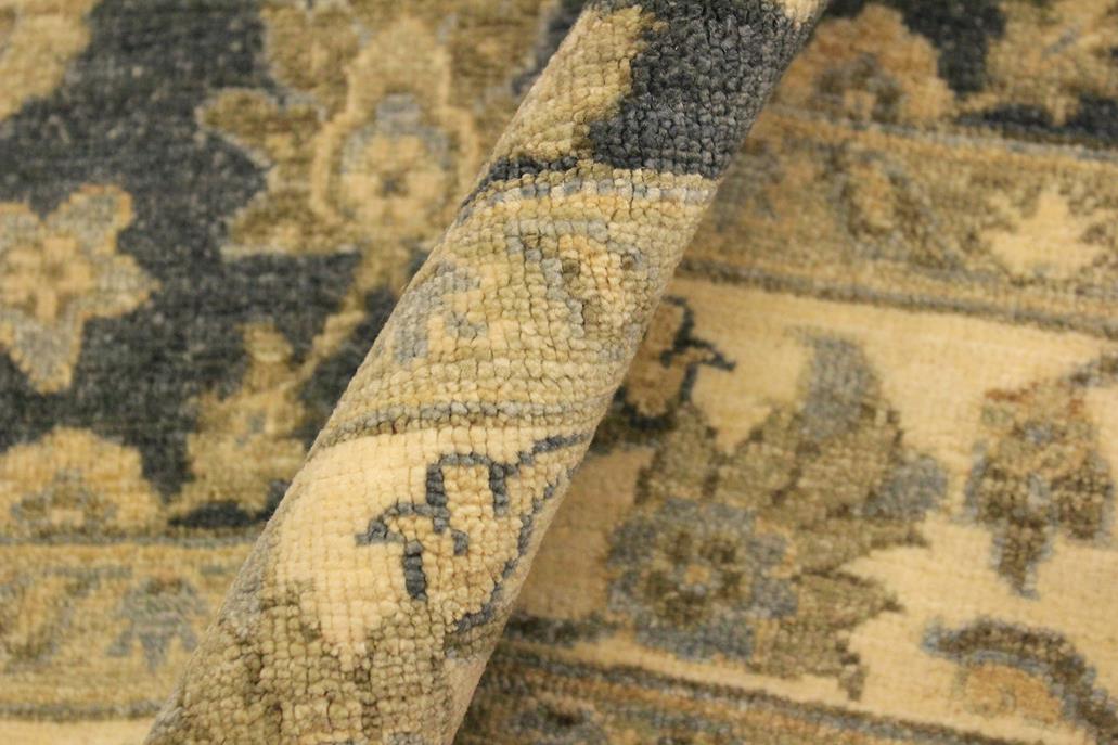 handmade Transitional Kafkaz Charcoal Blue Hand Knotted RECTANGLE 100% WOOL area rug 4 x 6