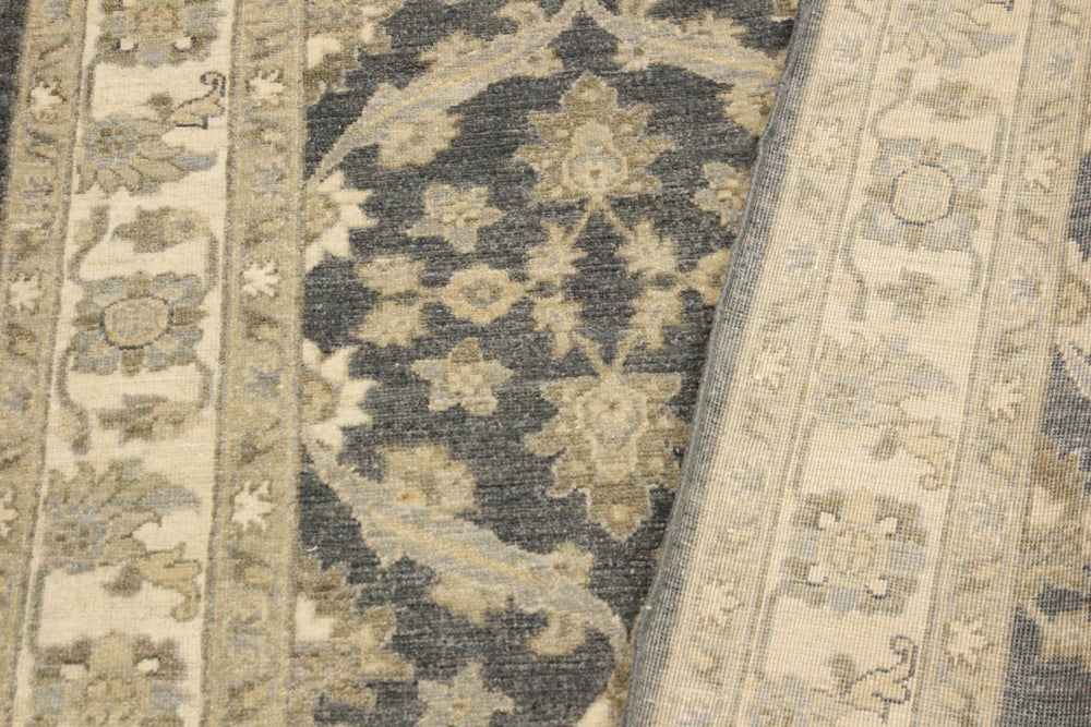 handmade Transitional Kafkaz Charcoal Blue Hand Knotted RECTANGLE 100% WOOL area rug 4' x 6'