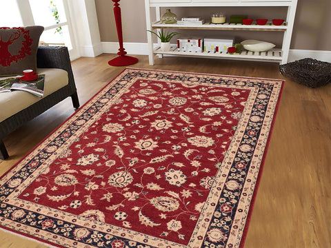 handmade Traditional Kafkaz Red Blue Hand Knotted RECTANGLE 100% WOOL area rug 6x9