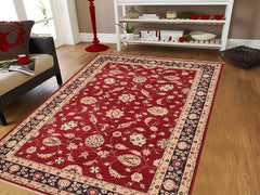 handmade Traditional Kafkaz Red Blue Hand Knotted RECTANGLE 100% WOOL area rug 6 x 9