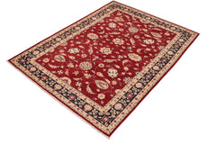 handmade Traditional Kafkaz Red Blue Hand Knotted RECTANGLE 100% WOOL area rug 6 x 9