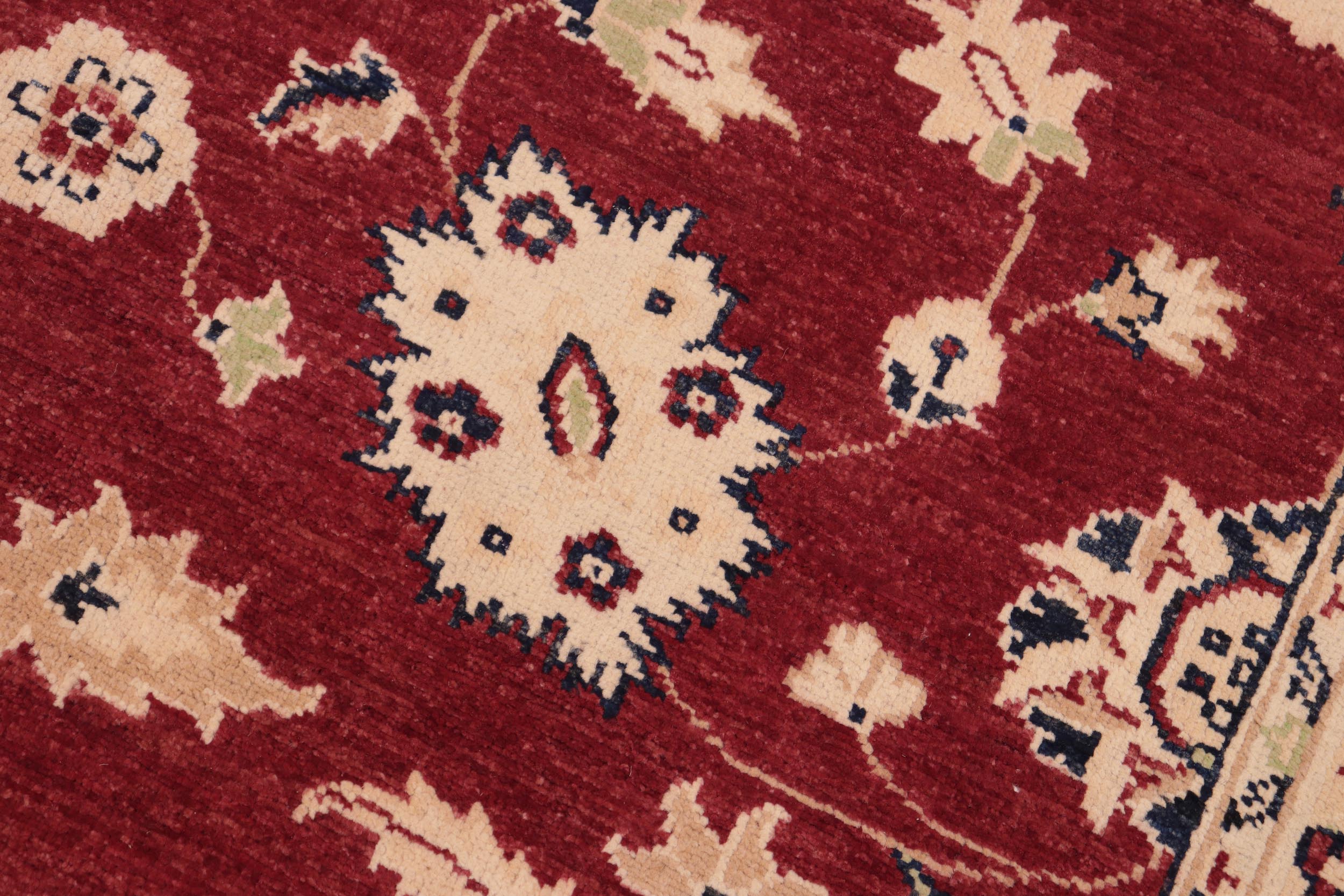 handmade Traditional Kafkaz Red Blue Hand Knotted RECTANGLE 100% WOOL area rug 6x9