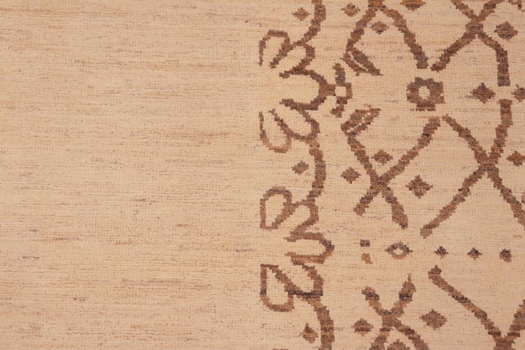 handmade Modern Kafkaz Tan Brown Hand Knotted RECTANGLE 100% WOOL area rug 6 x 9