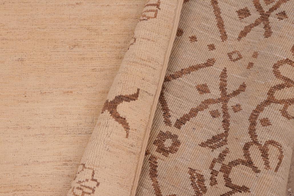 handmade Modern Kafkaz Tan Brown Hand Knotted RECTANGLE 100% WOOL area rug 6 x 9