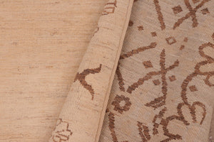 handmade Modern Kafkaz Tan Brown Hand Knotted RECTANGLE 100% WOOL area rug 6' x 9'
