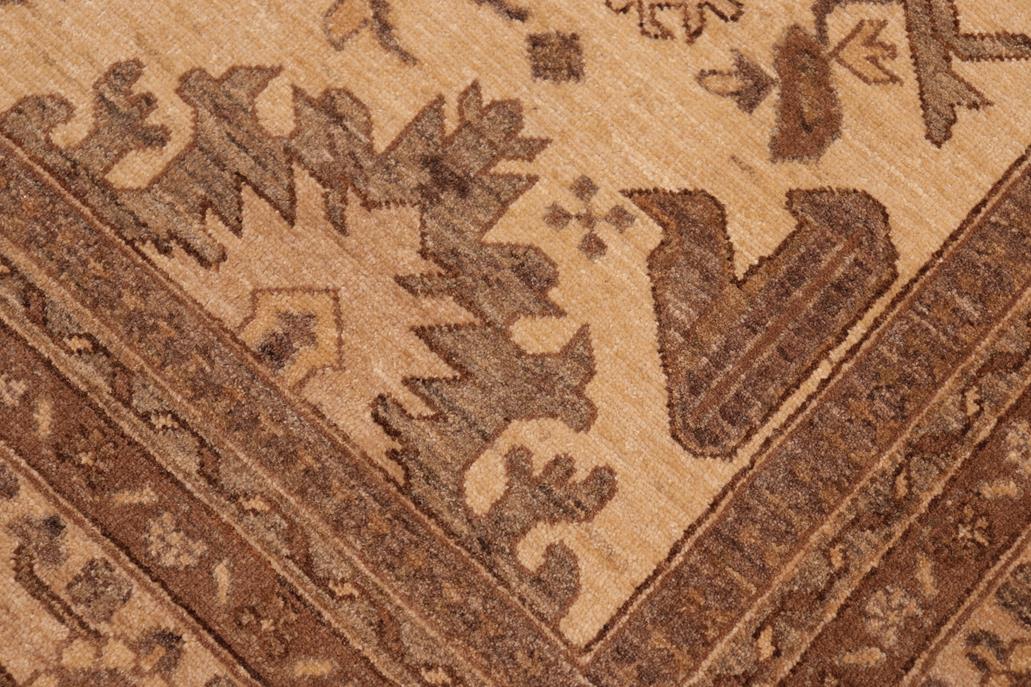 handmade Traditional Kafkaz Beige Tan Hand Knotted RECTANGLE 100% WOOL area rug 6 x 9