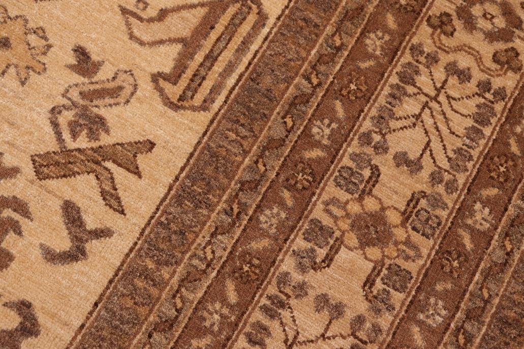 handmade Traditional Kafkaz Beige Tan Hand Knotted RECTANGLE 100% WOOL area rug 6 x 9