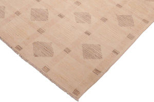 handmade Modern Kafkaz Beige Tan Hand Knotted RECTANGLE 100% WOOL area rug 6' x 9'