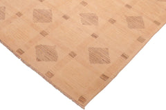 handmade Transitional Kafkaz Beige Tan Hand Knotted RECTANGLE 100% WOOL area rug 6 x 9