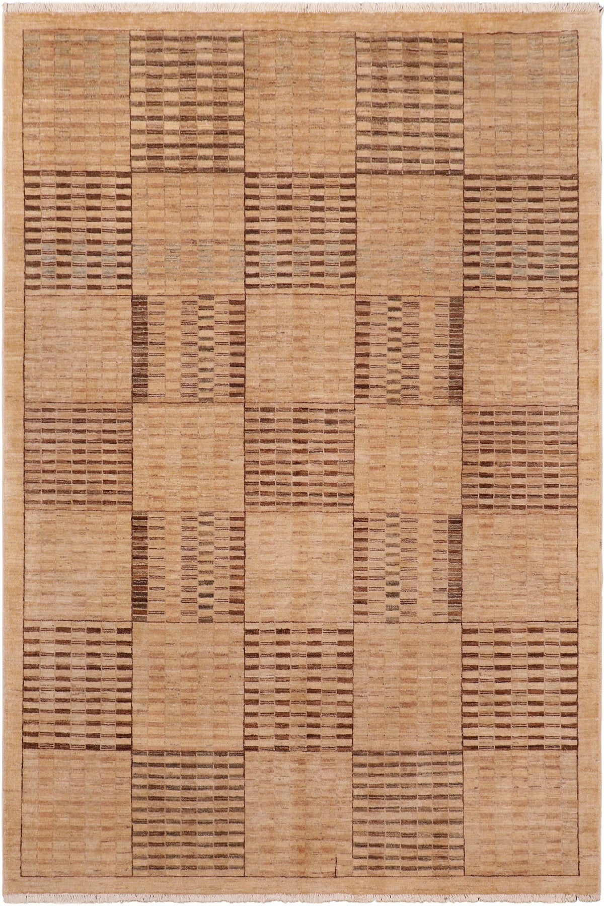 Shabby Chic Gabbeh Tammera Beige/Tan Wool Rug - 6'0'' x 8'9''