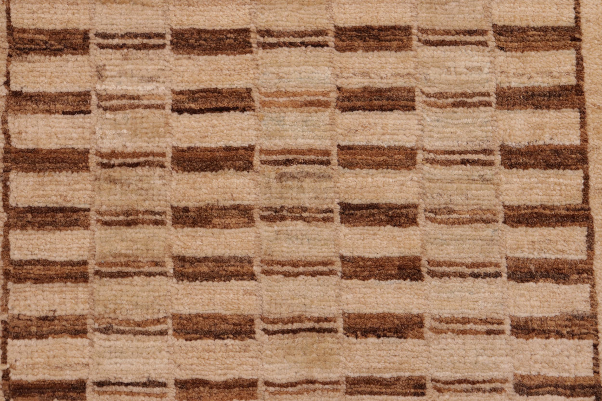 handmade Modern Gabbeh Beige Tan Hand Knotted RECTANGLE 100% WOOL area rug 6' x 9'
