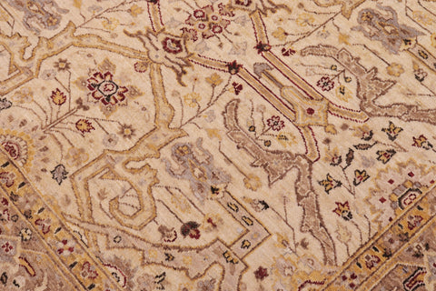 handmade Transitional Kafkaz Ivory Gold Hand Knotted RECTANGLE 100% WOOL area rug 6' x 9'